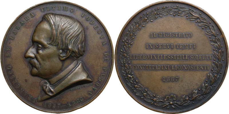 Francesco de Lazara (1805-1866), nobile e politico italiano. Medaglia 1867 a ric...