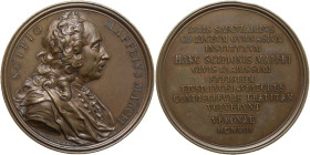 Scipione Maffei (1675-1755) Storico e drammaturgo. Medaglia 1908 per la fondazione del Liceo Scipione Maffei della città di Verona. Johnson 353. AE. 4...