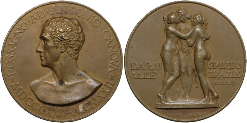 Antonio Canova (1757-1822). Medaglia celebrativa 1922 per il centenario della mo...