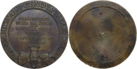 Medaglia unifacie 1935 per l'inaugurazione dell'Autocamionale Genova-Valle del Po. AE. 99.00 mm. SPL.
