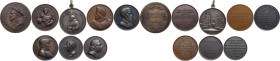 Interessante insieme di otto (8) medaglie celebrative di personaggi illustri tra cui: Pietro Metastasio, San Francesco d'Assisi, Alessandro Volta, Fra...
