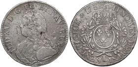 France. Louis XV (1715-1774). Écu, 1731 L, Bayonne mint. KM 486.12; Gad. 321. AR. 28.26 g. 41.00 mm. Toned. About VF/VF.