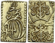 Japan. Edo Period (1603-1868). AV Ni Bu Ban Kin (2 Bu size gold). 19 x 12 mm. Hartill (Jap.) 8.31. AV. 2.95 g. Good VF.