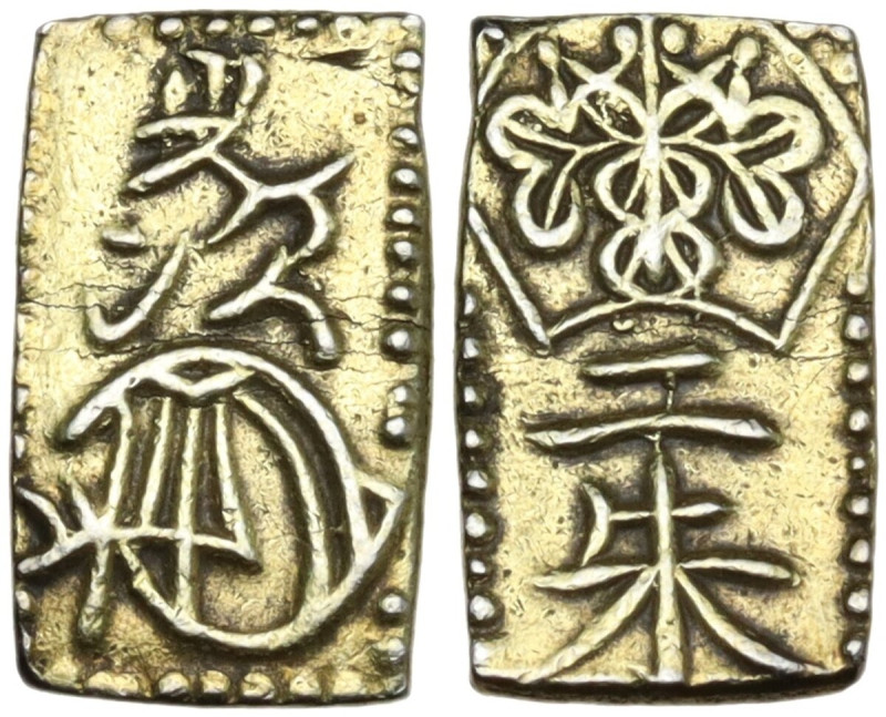 Japan. Edo Period (1603-1868). AV Ni Shu Ban Kin (2 Shu size gold) small size. 1...