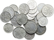 Russia. Lot of twenty-five coins: 20 kopeks (6) (1913x1, 1914x3,1915x2), 15 kopeks (12) (1913x5, 1914x3, 1915x4), 10 kopeks (7) (1913x1, 1914x3, 1915x...