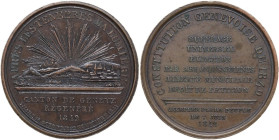 Switzerland. Commemorative medal 1842 for the Genevoise Constitution. AE. 35.00 mm. EF.