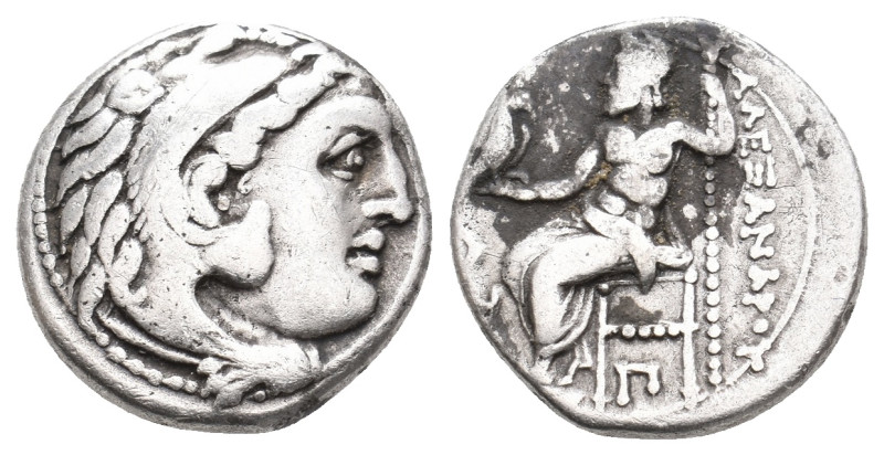 KINGS OF MACEDON. Alexander III 'the Great' (336-323 BC). AR Drachm. 4.11 g. 16....