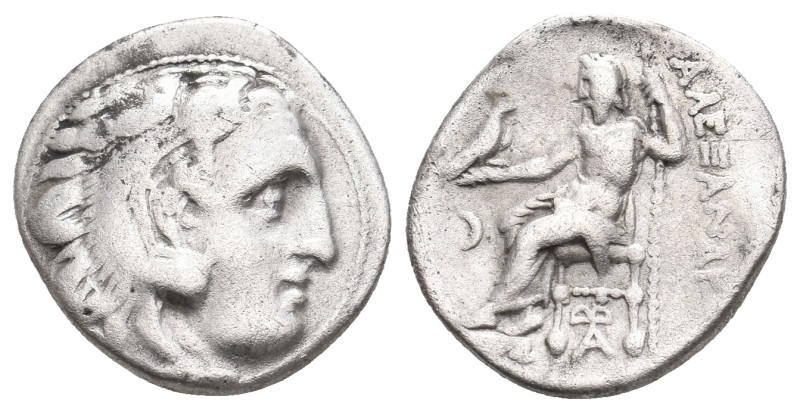 KINGS OF MACEDON. Alexander III 'the Great' (336-323 BC). AR Drachm. 4.21 g. 18....