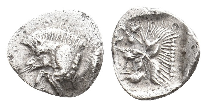 MYSIA. Kyzikos. (450-400 BC). AR Hemiobol. 0.40 g 9.60 mm