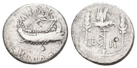 MARK ANTONY, 32-31 BC. AR, Denarius. Patrae(?). 2.88 g. 17.10 mm.