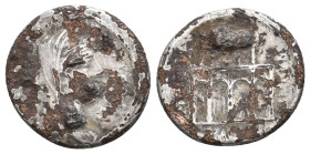 TITUS DIDIUS, 55 BC. Imperator, P.Fonteius Capito. Fourrèe AR, Denarius. Rome. 2.90 g. 18.40 mm.