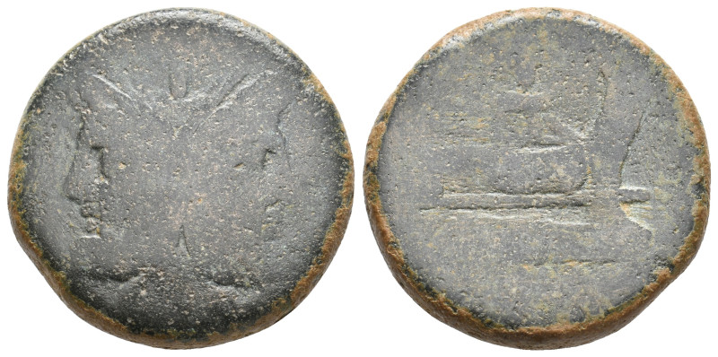 ANONYMOUS. Aes Grave As. Circa 240-225 BC. Rome. 33.29 g. 31.45 mm.