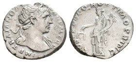 TRAJAN, 98-117 AD. AR, Denarius. Rome. 3.22 g. 17.9 mm.
