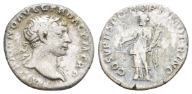 TRAJAN, 98-117 AD. AR, Denarius. Rome. 3.05 g. 17.8 mm.