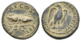 HADRIAN, 177-138 AD. AE, Quadrans. Rome. 3.58 g. 18.40 mm.