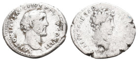 ANTONINUS PIUS, with MARCUS AURELIUS as Caesar, 138-161 AD. AR, Denarius. Rome. 3.35 g. 18.90 mm.