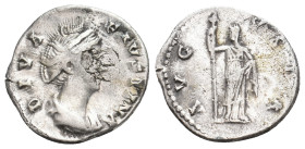 DIVA FAUSTINA I, Died 140/1 AD. AR, Denarius. Rome. 2.66 g. 18.80 mm.
