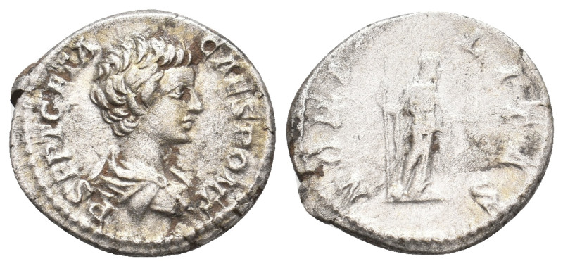 GETA Caesar, 198-209 AD. AR, Denarius. Rome. 3.47 g. 18.95 mm.