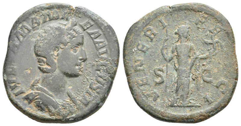 JULIA MAMAEA Augusta, 222-235 AD. Rome. AE, Sestertius, 15.80 g. 30.50 mm.