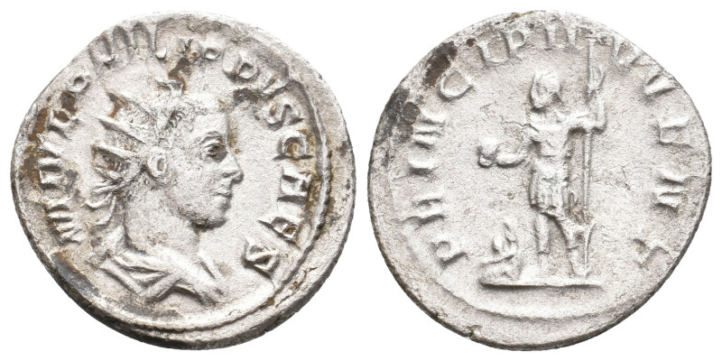 PHILIP II Caesar, 244-247 AD. AR, Antoninianus. Rome. 3.29 g. 21.45 mm.