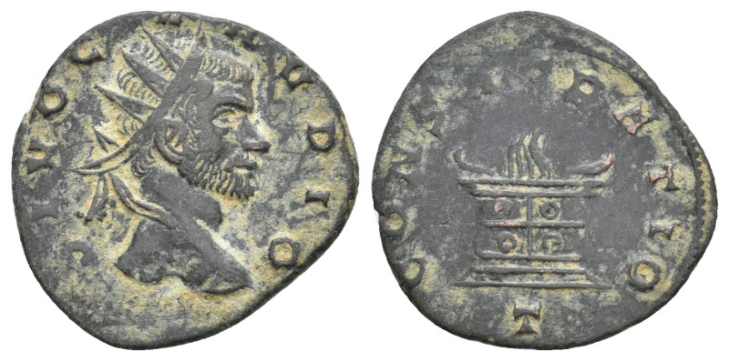 DIVUS CLAUDIUS II GOTHICUS, Died 270 AD. Antoninianus. Mediolanum. 2.56 g. 20 mm...