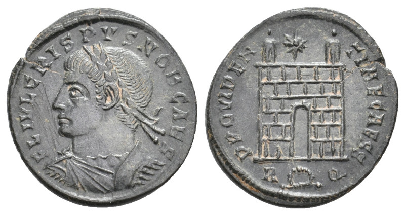 CRISPUS Caesar, 316-326 AD. AE, Follis. Rome. 2.64 g. 19.5 mm.