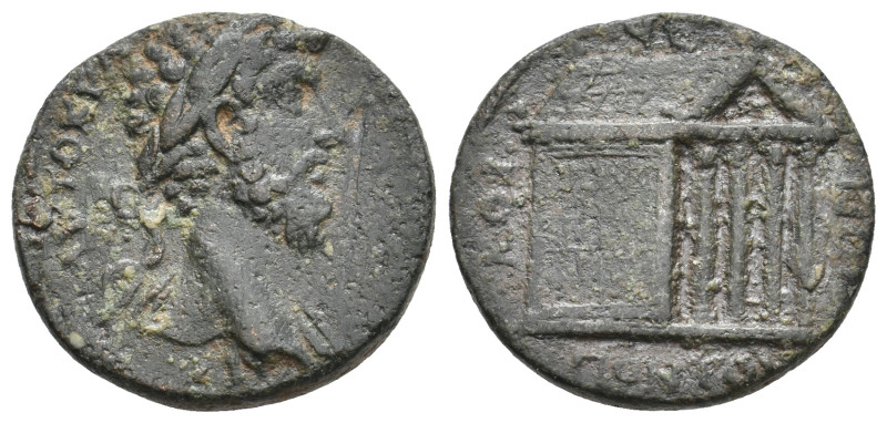 KOINON PONTOS and CAPPADOCIA. Lucius Verus, 161-169 AD.
Obverse: [ΑVΤΟ]ΚΡΑ ΑΝΤΩ...