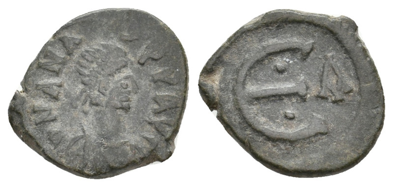 ANASTASIUS I, 491-518 AD. AE, Pentanummium. Constantinople. 2 g. 14.40 mm.