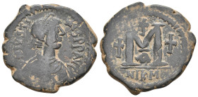 JUSTIN I, 518-527 AD. AE, follis. Nicomedia. 17 g. 34.3 mm.