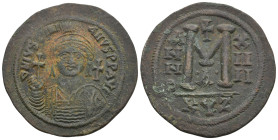 JUSTINIAN I, 527-565 AD. AE, Follis. Cyzicus. 22.97 g. 43.20 mm.