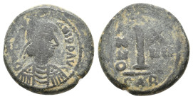 JUSTINIAN I, 527-565 AD. AE, Decanummium. Carthage. 5.21 g. 19 mm.