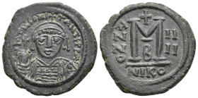 Tiberius II Constantine AD 578-582. AE, Follis. Nicomedia. 15.14 g. 32.45 mm.