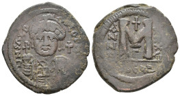 JUSTINIAN I (?) 527-565 AD. AE, Follis. Uncertain mint. 18.55 g. 34.21 mm. Retrograde legend (?)
