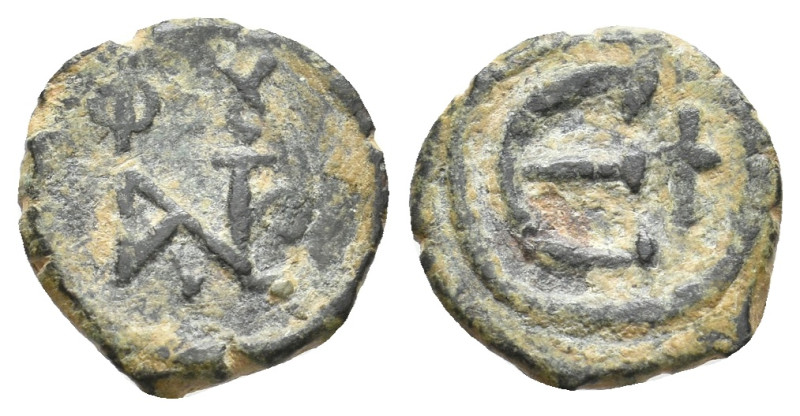 JUSTIN II, 565-578. AE, Pentanummium. Theoupolis (Antioch). 1.45 g. 13.50 mm.