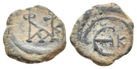 JUSTIN II, 565-578. AE, Pentanummium. Theoupolis (Antioch). 1.75 g. 14.10 mm.