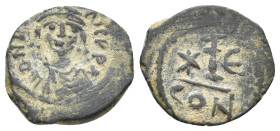 MAURICE TIBERIUS (?), 582-602 AD. AE, Decanummium. Constantinople. 2.42 g. 17.20 mm.