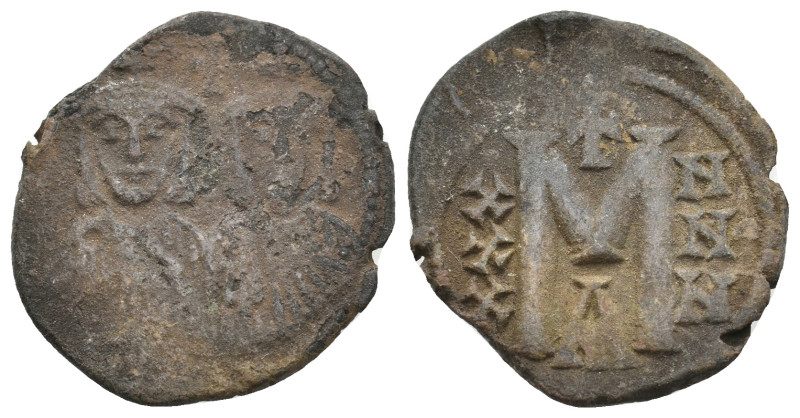 NICEPHORUS I with STAURACİUS (?), 802-811 AD. Follis. Constantinople. 5.51 g. 24...