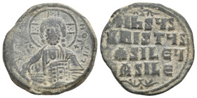 Anonymous Folles. Class A2. Attributed to BASIL II & CONSTANTINE VIII, 976-1025 AD. AE, Follis. Constantinople. 9.46 g. 27 mm.