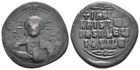Anonymous Folles. Class A2. Attributed to BASIL II & CONSTANTINE VIII, 976-1025 AD. AE, Follis. Constantinople. 8.90 g. 29.85 mm.