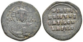 Anonymous Folles. Class A2. Attributed to BASIL II & CONSTANTINE VIII, 976-1025 AD. AE, Follis. Constantinople. 13.89 g. 30.30 mm.