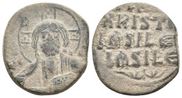 Anonymous Folles. Class A2. Attributed to BASIL II & CONSTANTINE VIII, 976-1025 AD. AE, Follis. Constantinople. 8.20 g. 25.60 mm.