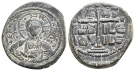 Anonymous Folles. Class B. Attributed to ROMANUS III, 1028-1034 AD. AE, Follis. Constantinople. 12.54 g. 28.95 mm.