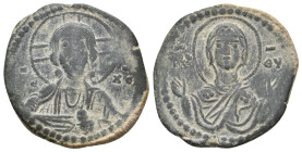 Anonymous Folles. Class G. Attributed to ROMANUS IV, 1068-1071 AD. AE, Follis. Constantinople. 9.29 g. 28.60 mm.