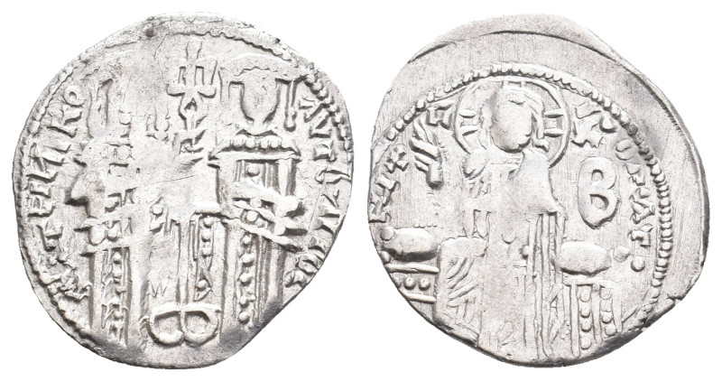 ANDRONICUS II PALAEOLOGUS, with MICHAEL IX. 1282-1328 AD. AR, Basilikon. Constan...