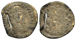 THEODOSIUS II, 402-450 AD. Fourrée AV, Solidus. Uncertain mint. 1.82 g. 20 mm.