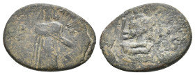 Islamic, Umayyad Caliphate. ABD AL-MALIK ibn Marwan (?), 685-705 AD / 65-86 AH. AE, Fals. 3.19 g. 21.40 mm.