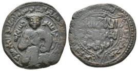 ISLAMIC, Ayyubids Dirham, Mayyafariqin & Jabal Sinjar, Al-Ashraf I Muzaffar al-Din Musa, (AH 607-617 / AD 1210-1220) 12.77 g 28.20 mm.