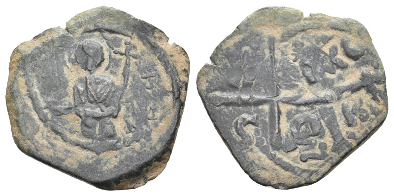 Crusaders. TANCRED, Regent, 1101-1112. AE Follis. Antioch. 3.40 g. 22.6 mm.