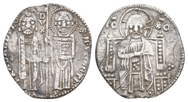 Italy. FRANCESCO DANDOLO, 1328-1339 AD. AR, Grosso. Venice. 1.81 g. 19.60 mm.