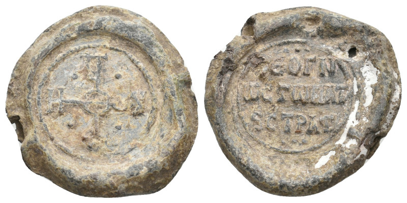 Byzantine Seal. 11.19 g. 23.40 mm.